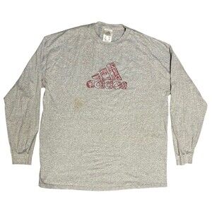 Adidas Soccer Athletic Department Long Sleeve Gray T-Shirt Size XL Vintage Y2K
